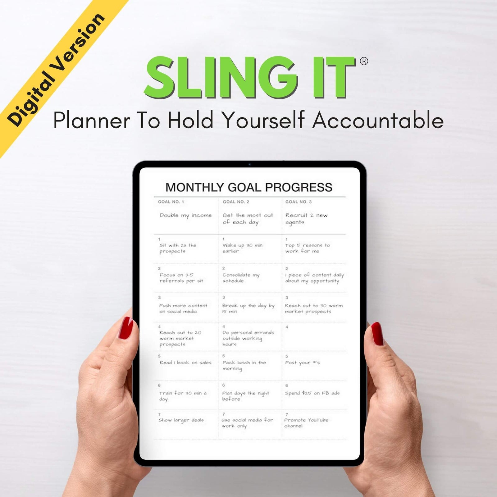 (Digital) Sling It® - Planner To Hold Yourself Accountable